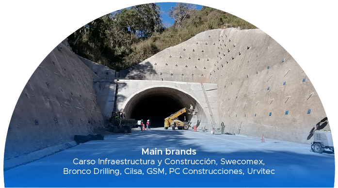 Obra de túnel en construcción del segmento de infraestructura