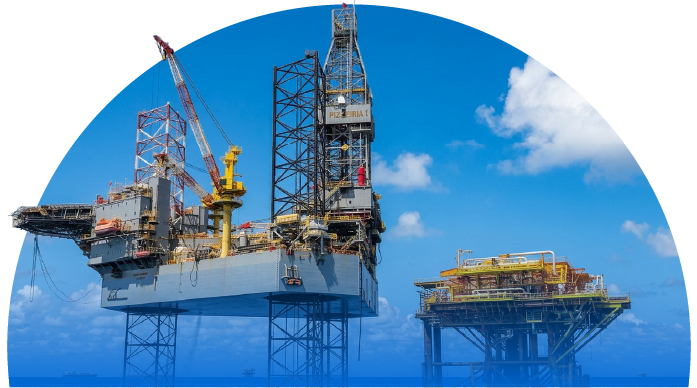 Plataforma petrolera marina del segmento de hidrocarburos Zamajal